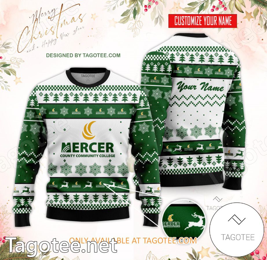 Mercer County Community College Custom Ugly Christmas Sweater - BiShop