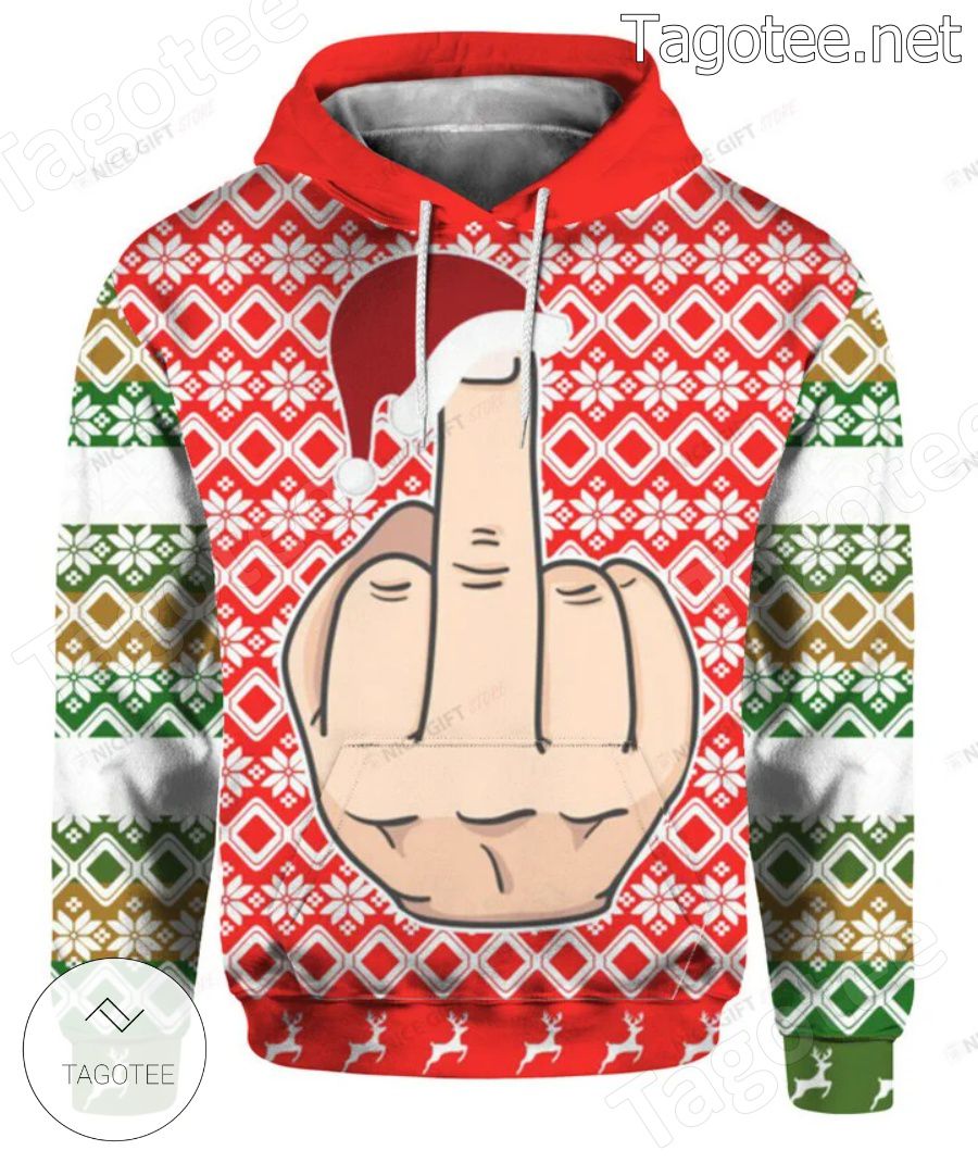 Middle Finger Christmas Hoodie a