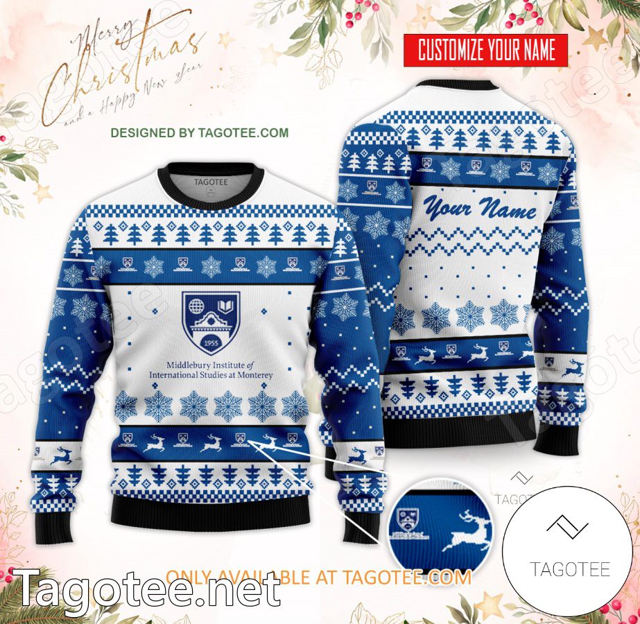 Middlebury Institute of International Studies at Monterey Personalized Ugly Christmas Sweater - BiShop