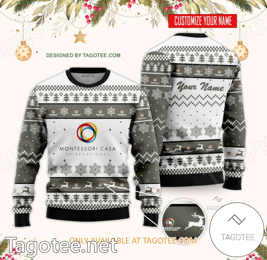 Montessori Casa International Custom Ugly Christmas Sweater - BiShop
