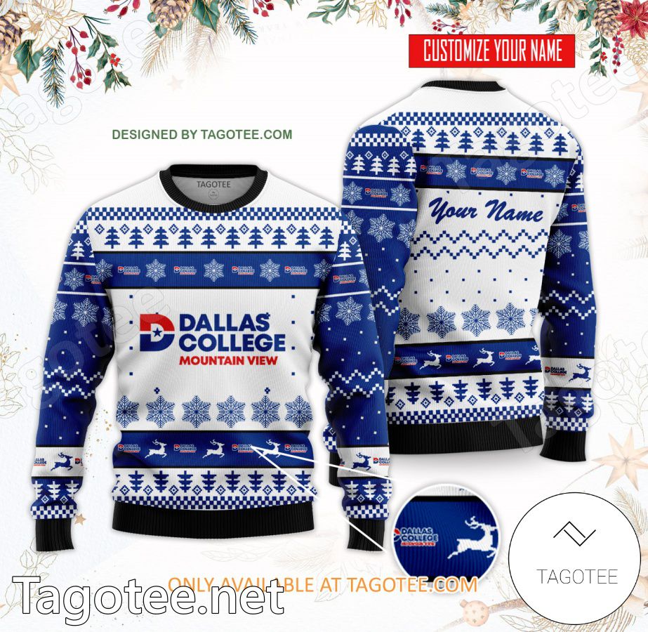 Mountain View College Dallas Custom Ugly Christmas Sweater - BiShop