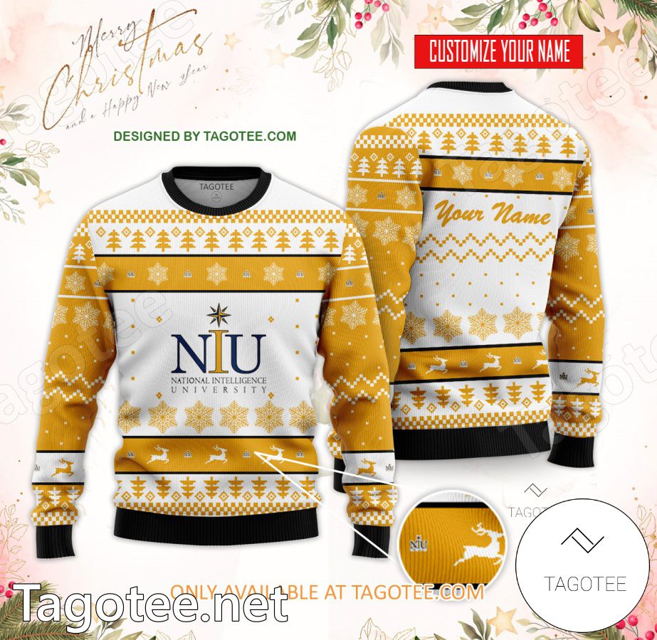 National Intelligence University Personalized Ugly Christmas Sweater - MiuShop