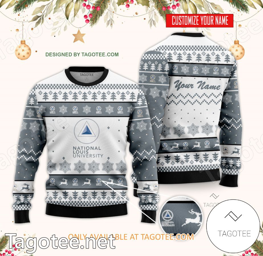 National Louis University Custom Ugly Christmas Sweater - BiShop