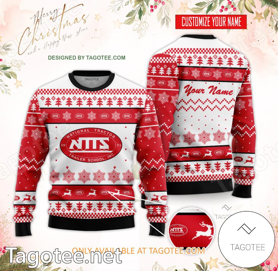 National Tractor Trailer School Inc-Buffalo Logo Custom Ugly Christmas Sweater - BiShop