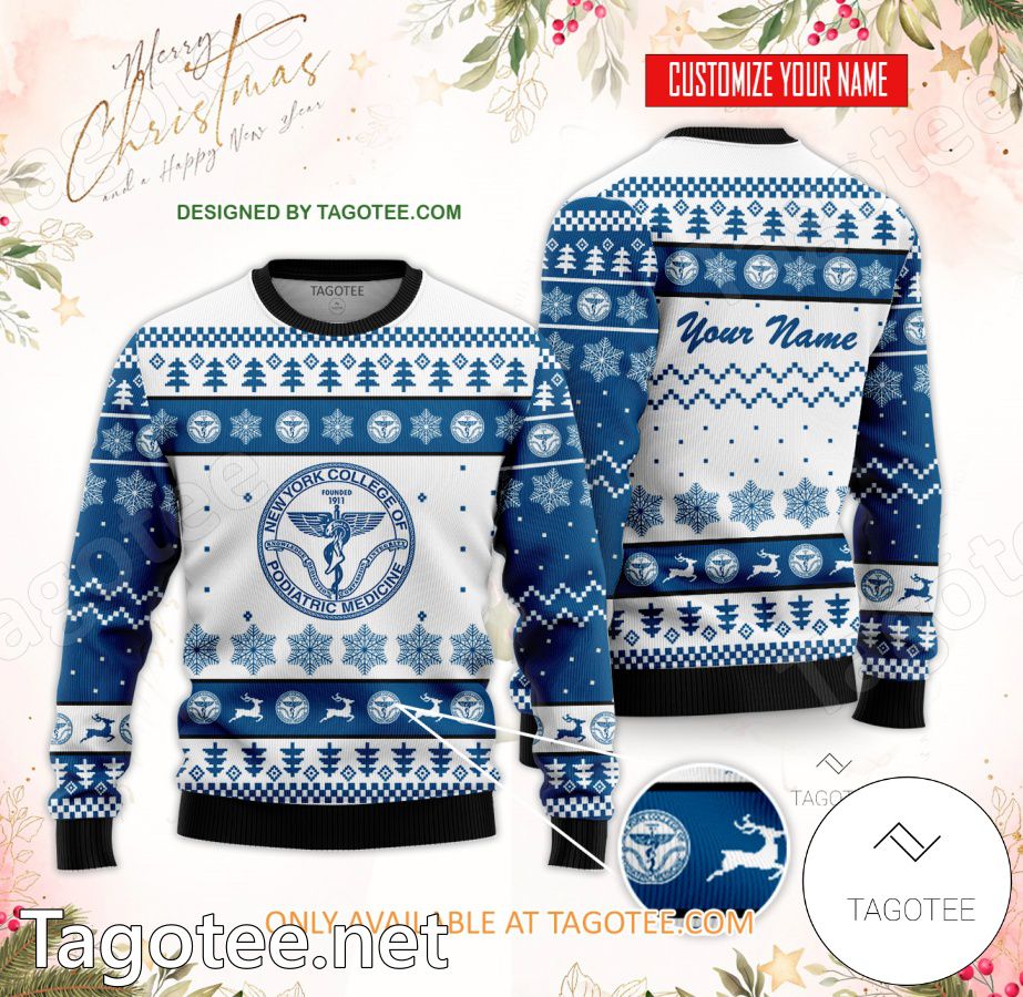 New York College of Podiatric Medicine Custom Ugly Christmas Sweater - EmonShop