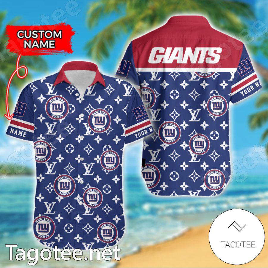 New York Giants Louis Vuitton LV NFL Custom Hawaiian Shirt