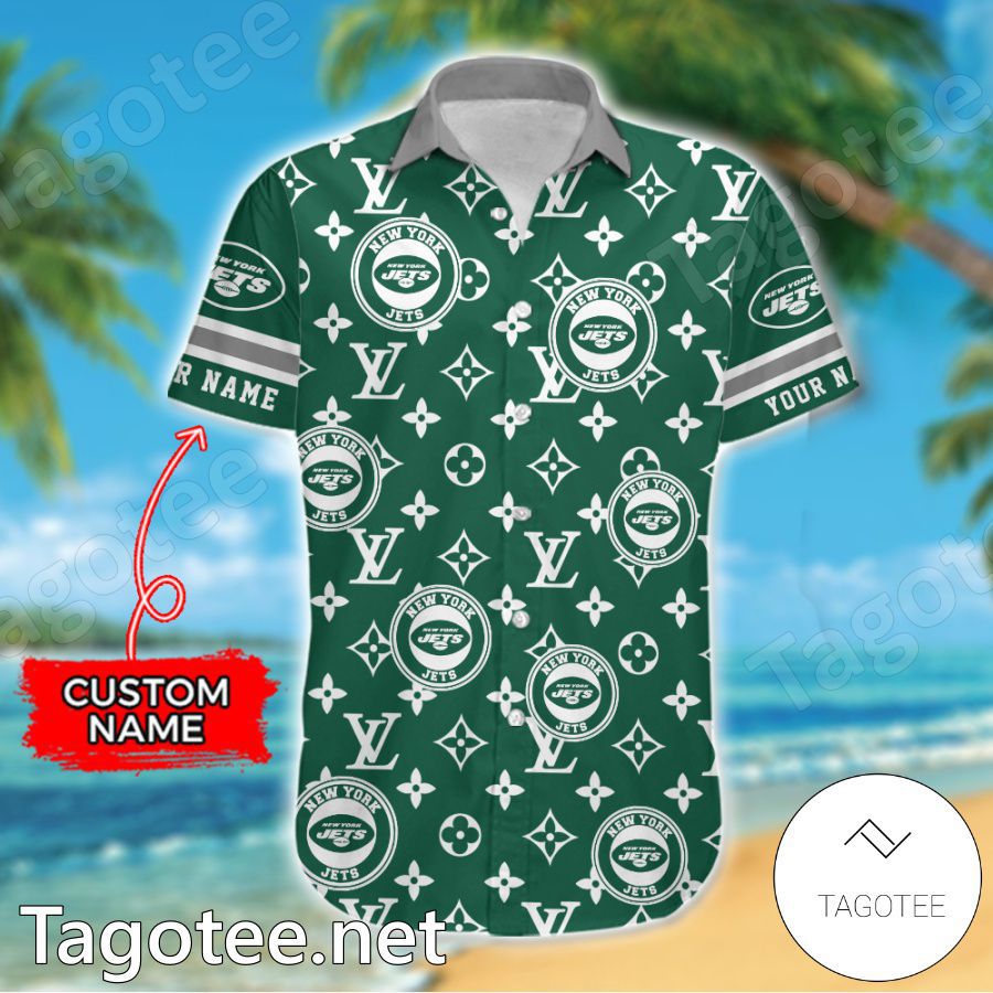 New York Jets Louis Vuitton LV NFL Custom Hawaiian Shirt a