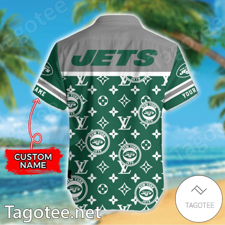 New York Jets Louis Vuitton LV NFL Custom Hawaiian Shirt b