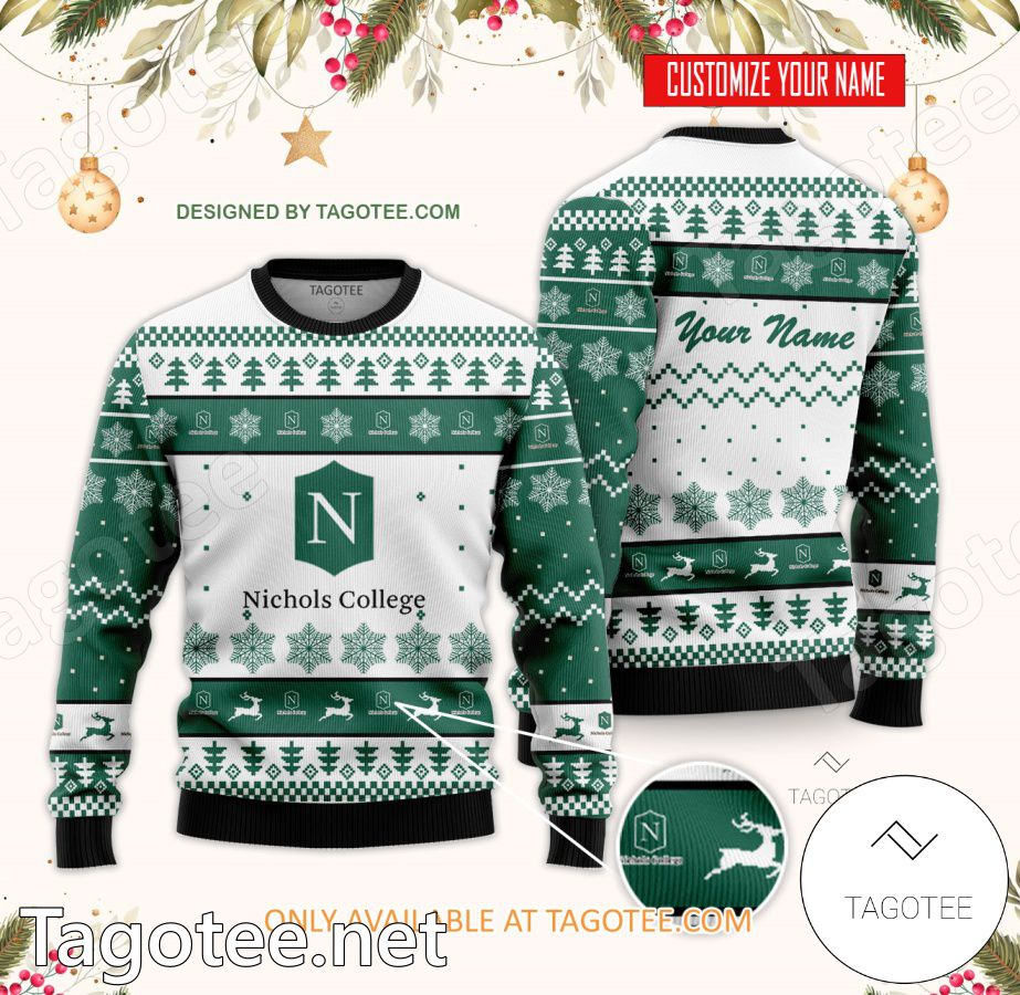 Nichols College Custom Ugly Christmas Sweater - BiShop