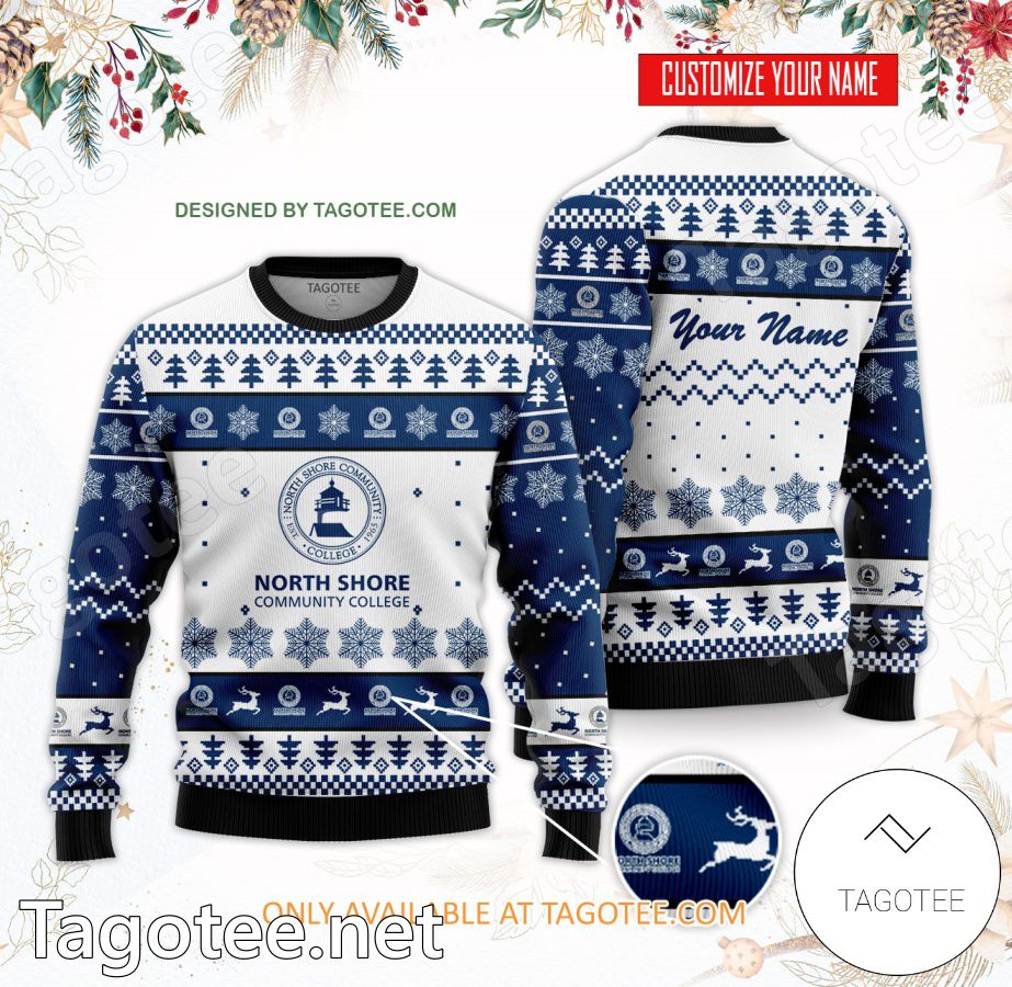 North Shore Community College Custom Ugly Christmas Sweater - BiShop
