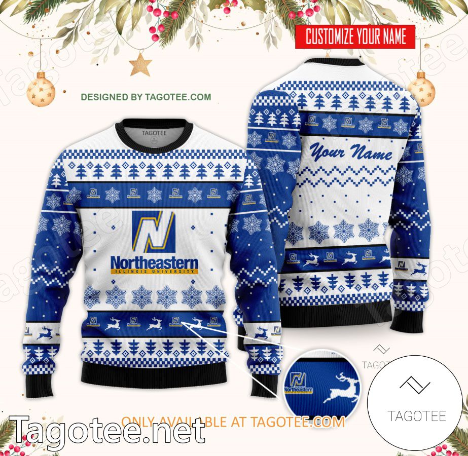 Northeastern Illinois University Custom Ugly Christmas Sweater - BiShop