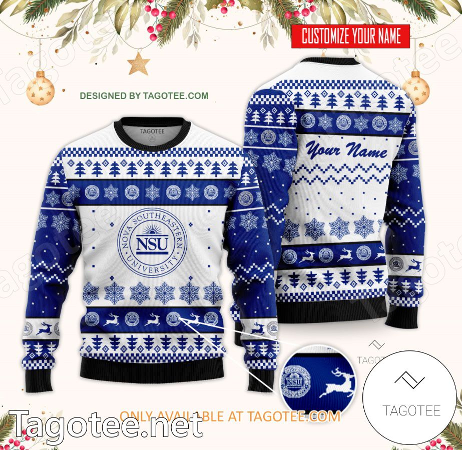 Nova Southeastern University Custom Ugly Christmas Sweater - BiShop