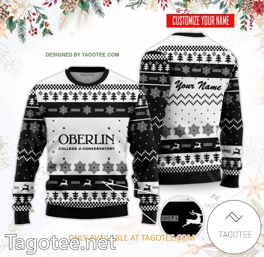 Oberlin College Custom Ugly Christmas Sweater - BiShop