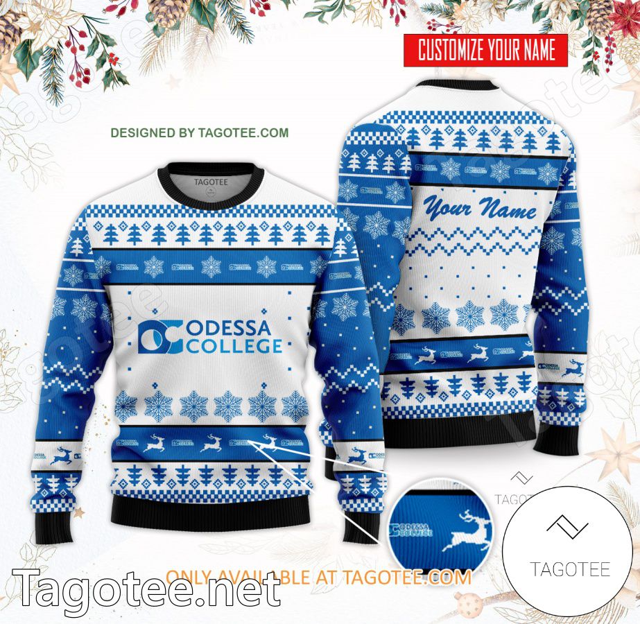 Odessa College Custom Ugly Christmas Sweater - BiShop