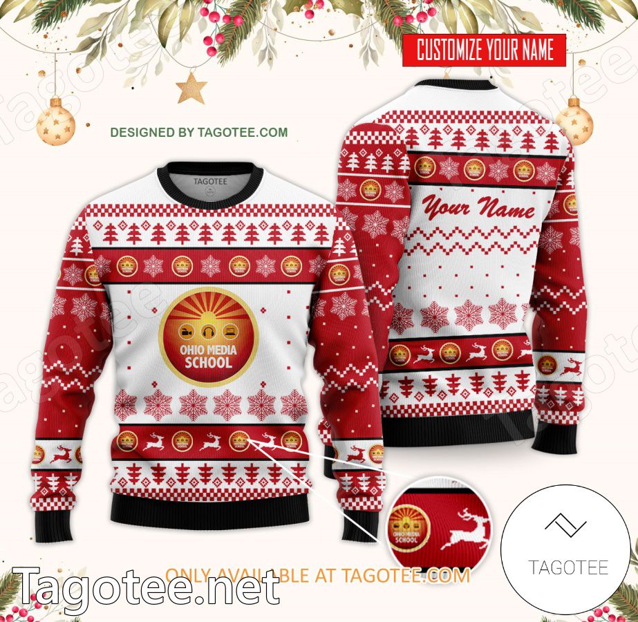 Ohio Media School-Columbus Custom Ugly Christmas Sweater - BiShop
