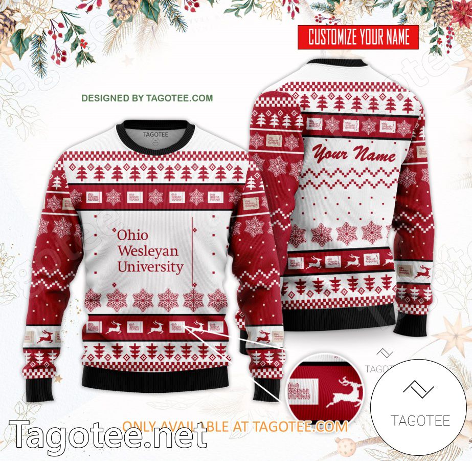 Ohio Wesleyan University Custom Ugly Christmas Sweater - BiShop