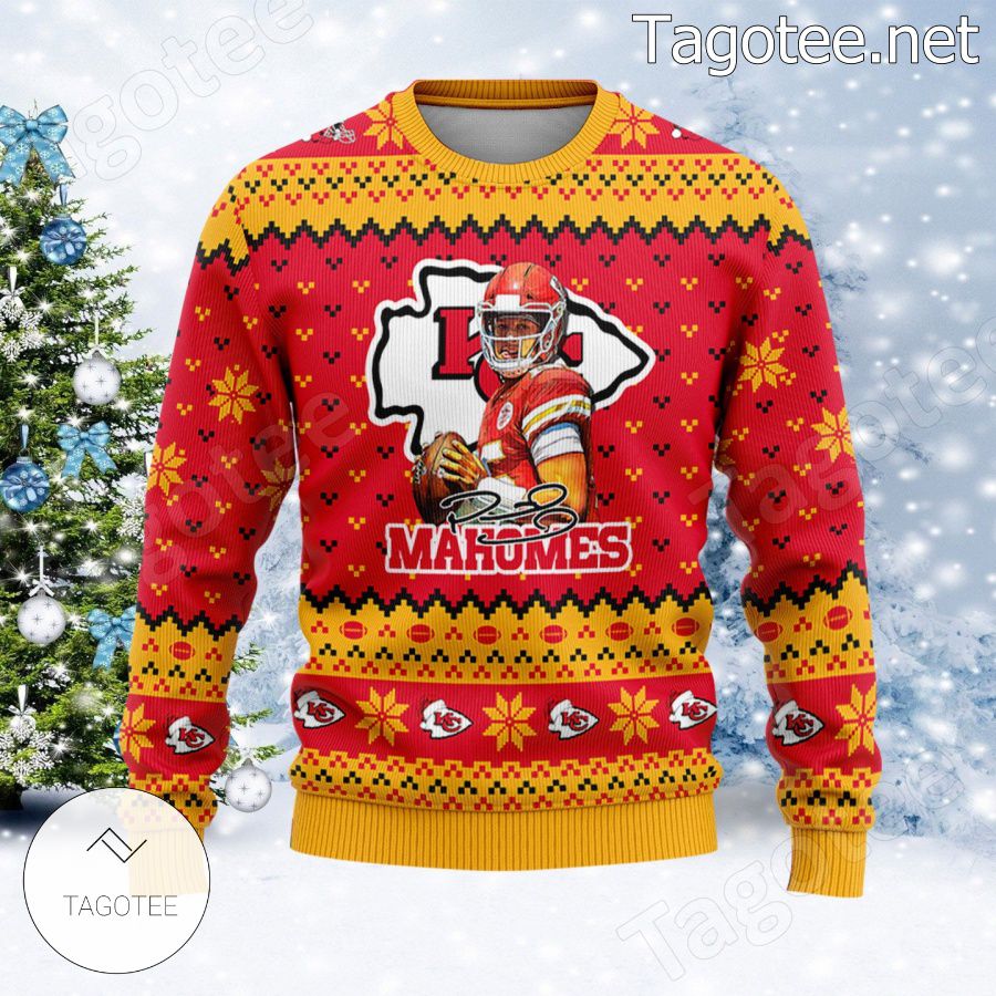 NFL Kansas City Chiefs Red Yellow Ugly Christmas Sweater