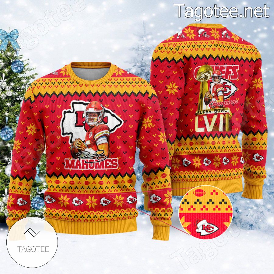 Patrick Mahomes Kansas City Chiefs Ugly Christmas Sweater - Tagotee