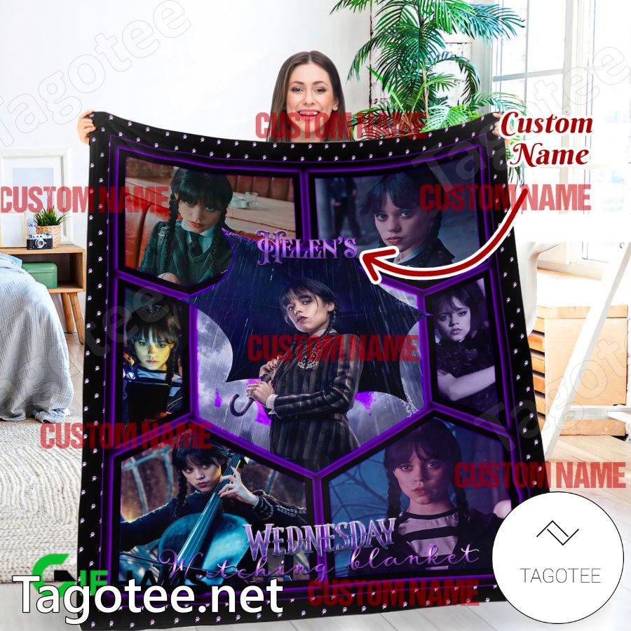 Personalized Wednesday Movie Watching Blanket