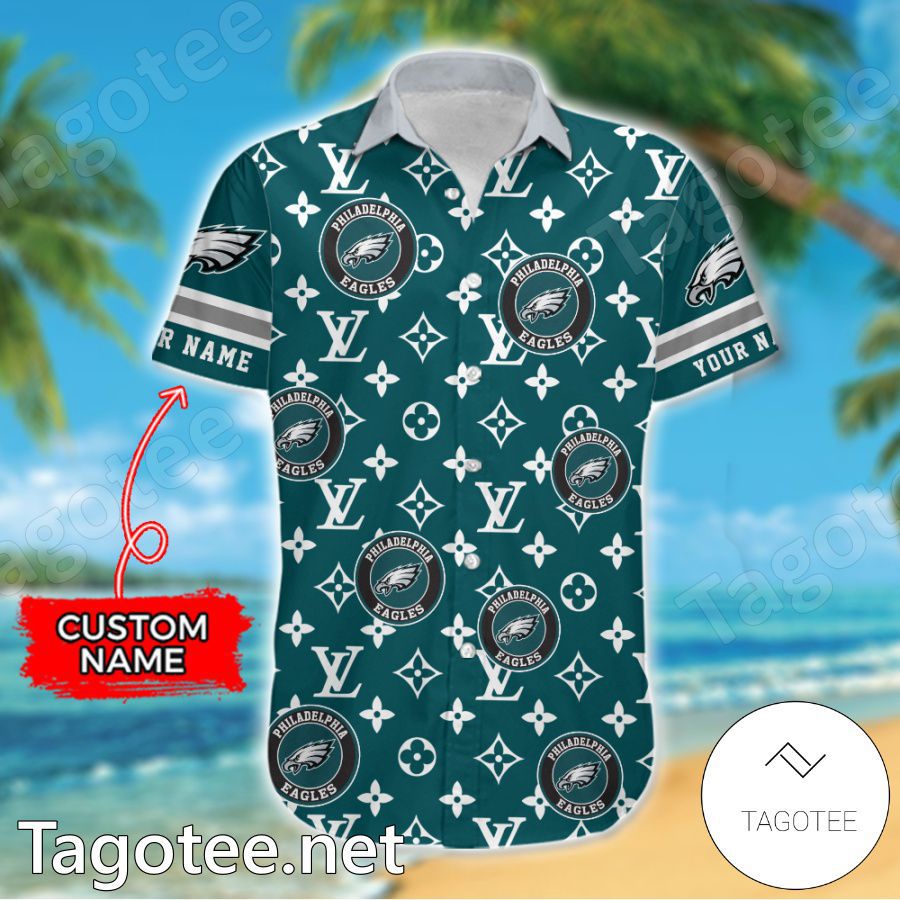 Philadelphia Eagles Louis Vuitton LV NFL Custom Hawaiian Shirt a