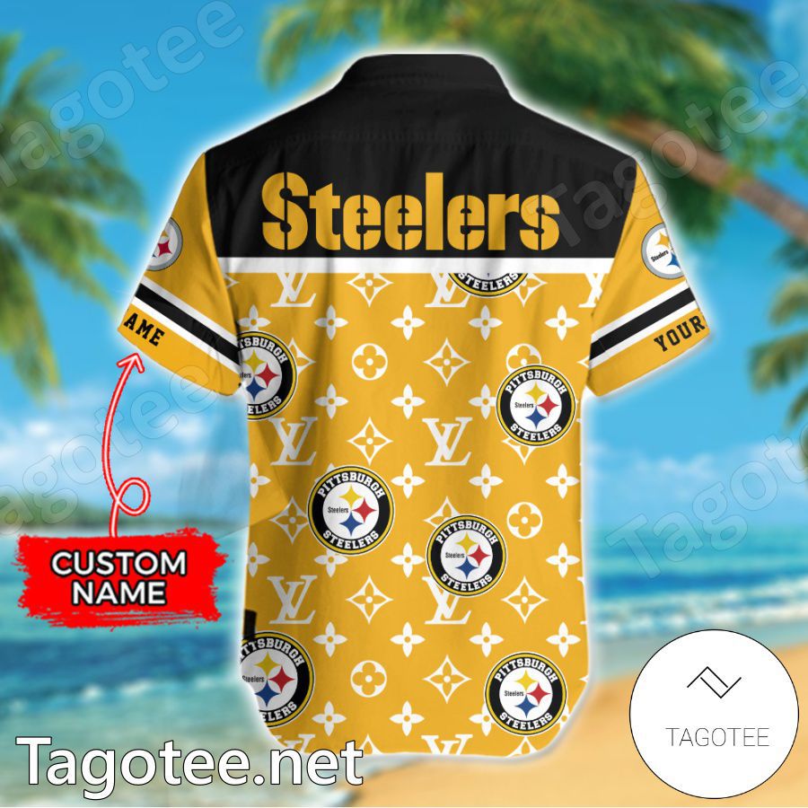Pittsburgh Steelers Louis Vuitton LV NFL Custom Hawaiian Shirt b
