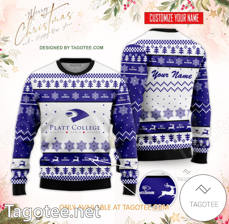 Platt College Custom Ugly Christmas Sweater - BiShop
