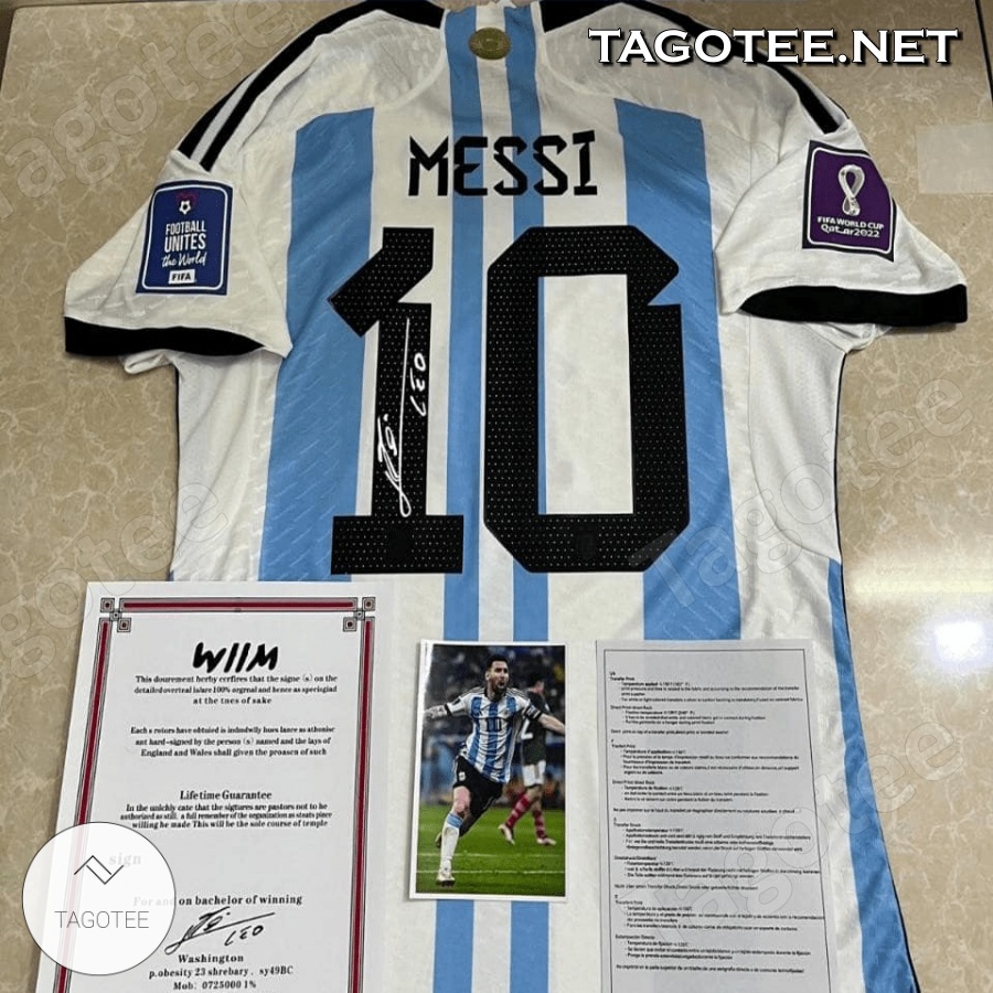 Lionel Messi Argentina 10 Signed Jersey World Cup 2022