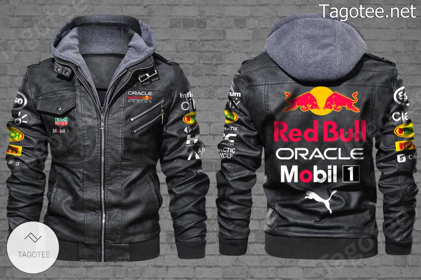 Red Bull Oracle Mobil 1 Leather Jacket a