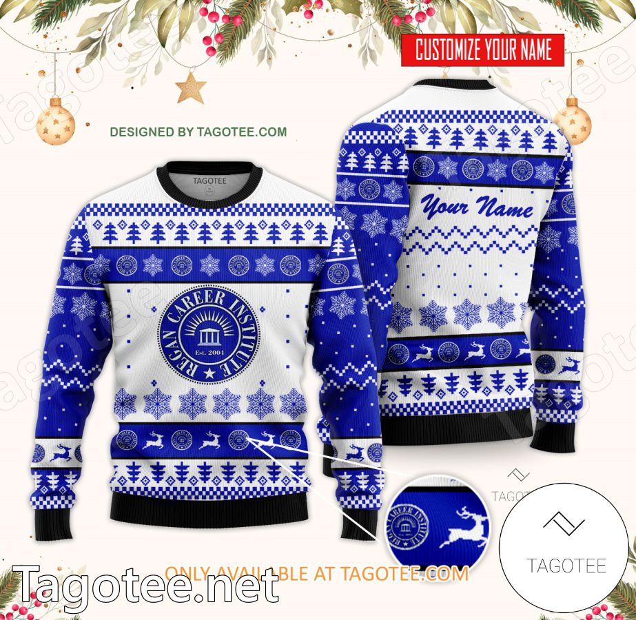 Regan Career Institute Custom Ugly Christmas Sweater - BiShop