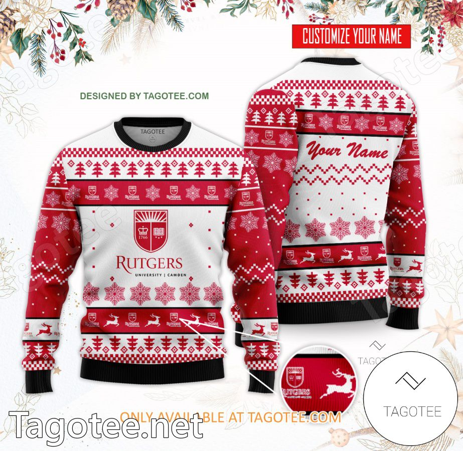 Rutgers University–Camden Custom Ugly Christmas Sweater - BiShop