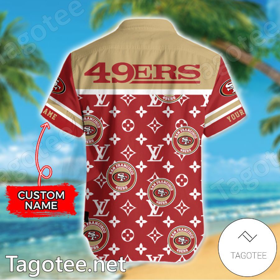 San Francisco 49ers Louis Vuitton LV NFL Custom Hawaiian Shirt b