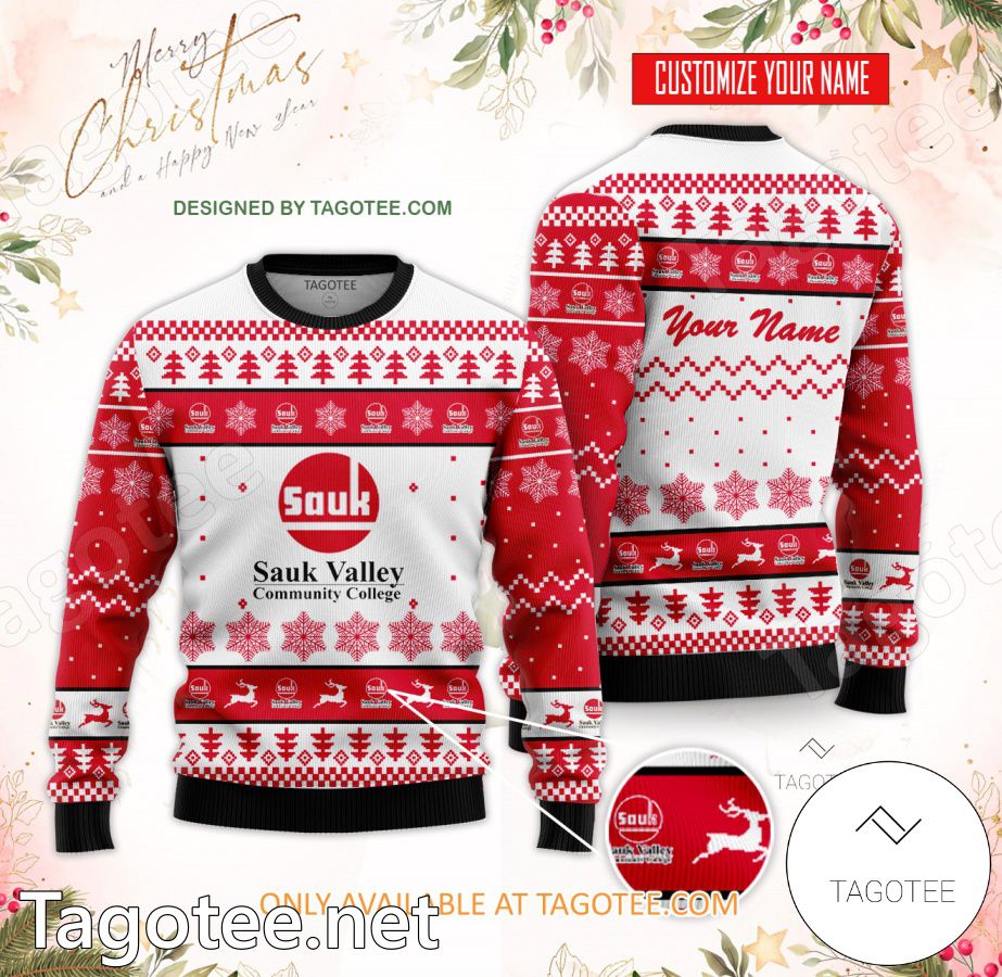 Sauk Valley Community College Custom Ugly Christmas Sweater - BiShop