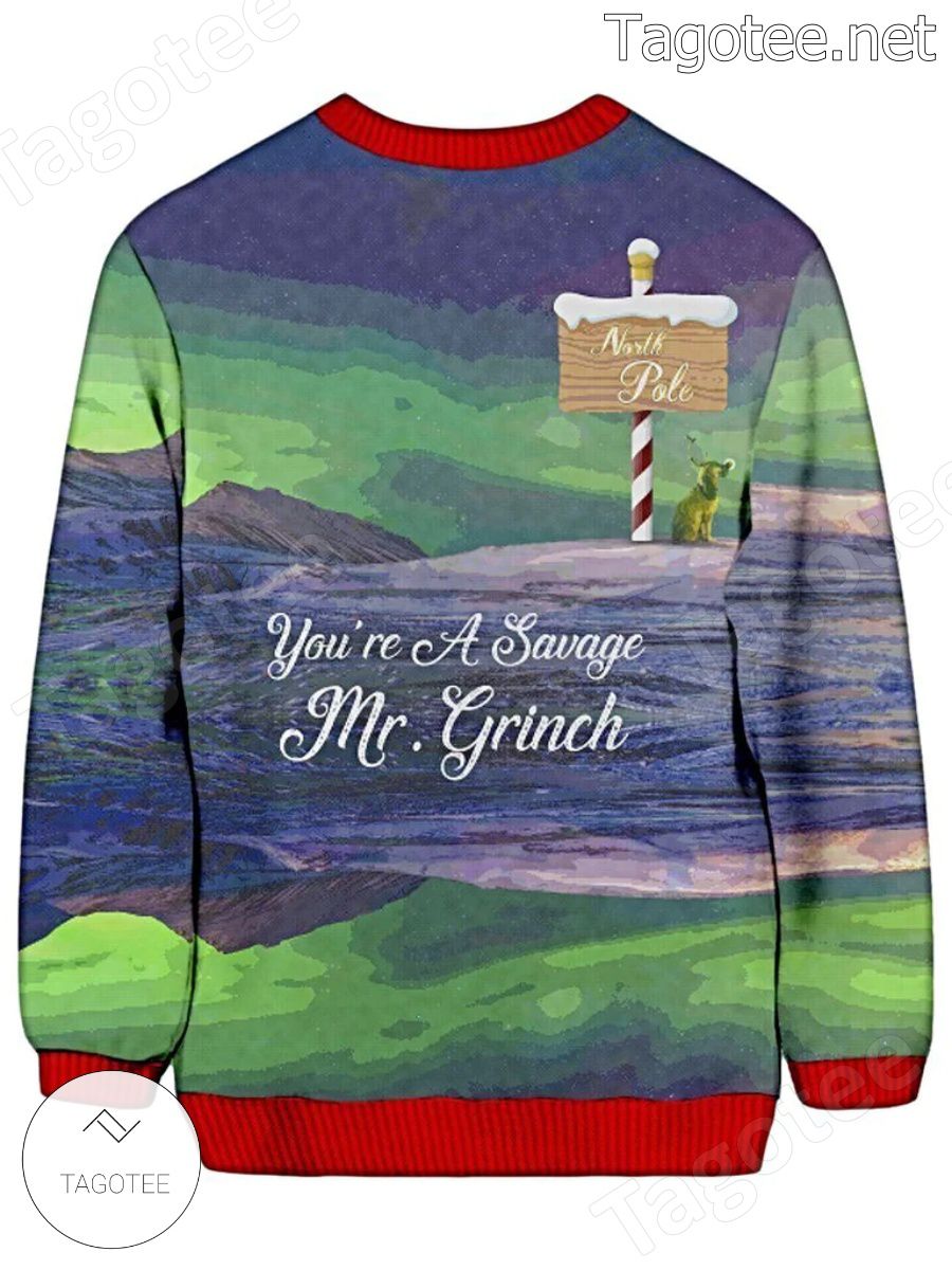 Savage Grinch Ugly Christmas Sweater a