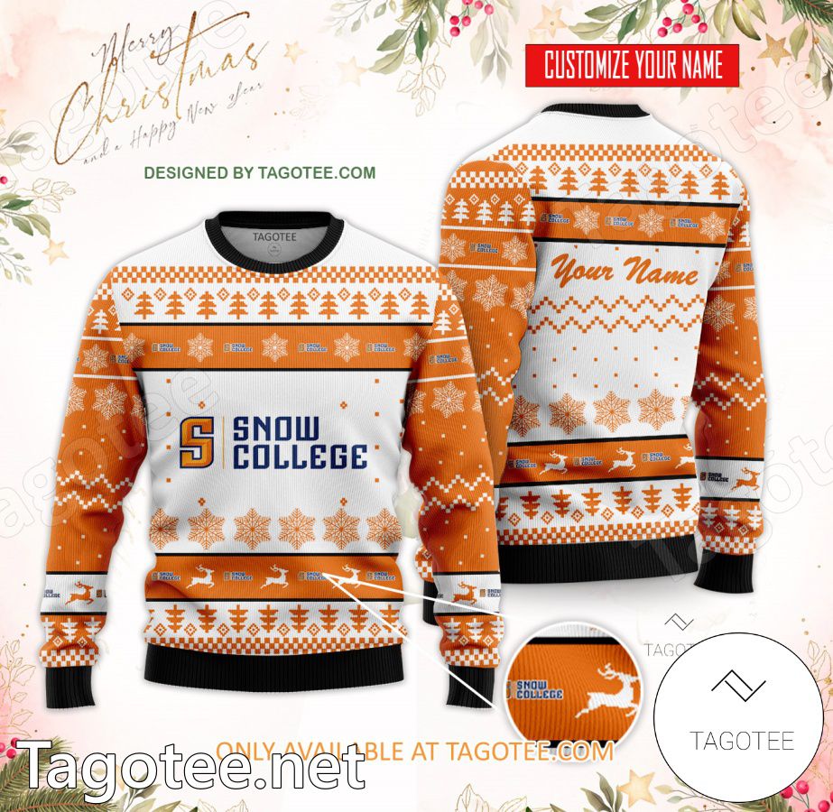 Snow College Custom Ugly Christmas Sweater - BiShop