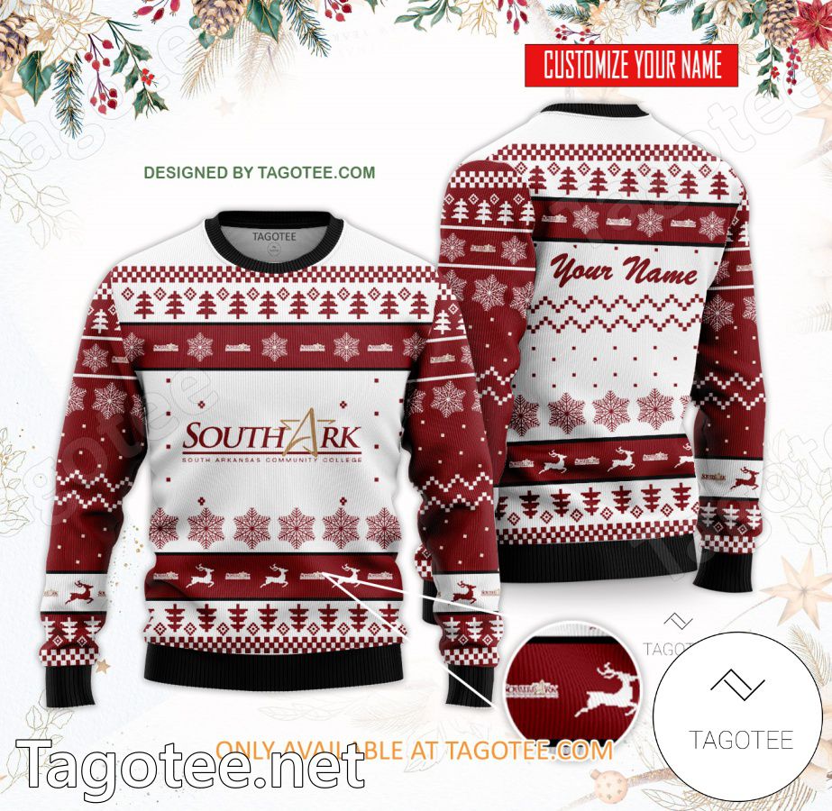 South Arkansas Community College Custom Ugly Christmas Sweater - BiShop