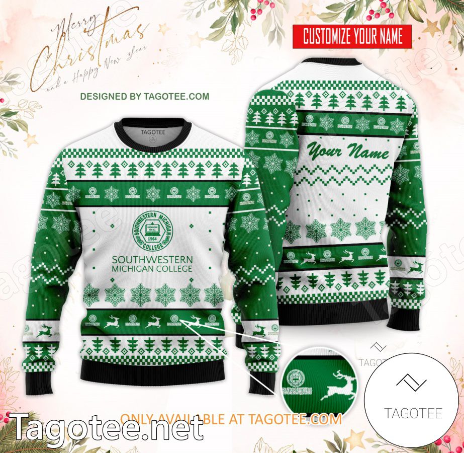Southwestern Michigan College Custom Ugly Christmas Sweater - BiShop