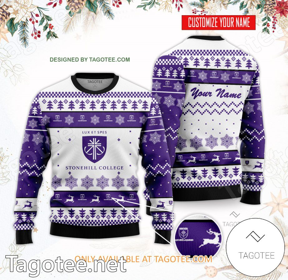 Stonehill College Custom Ugly Christmas Sweater - BiShop
