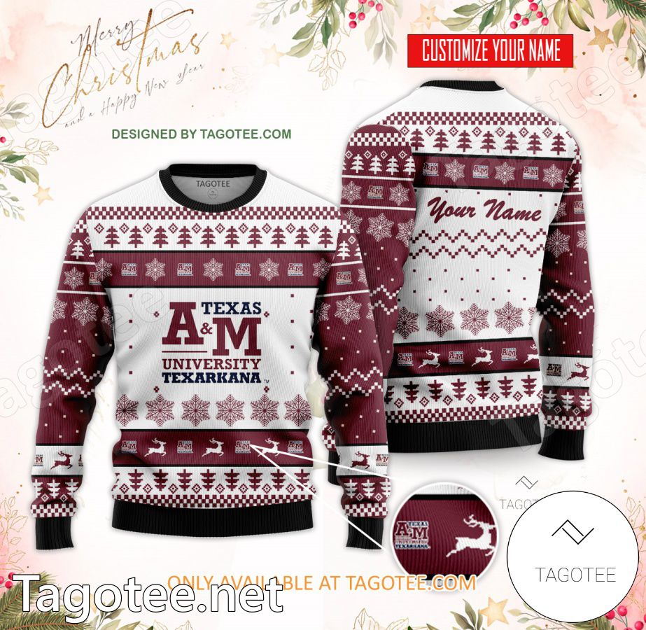 Texas A&M Texarkana Custom Ugly Christmas Sweater - BiShop
