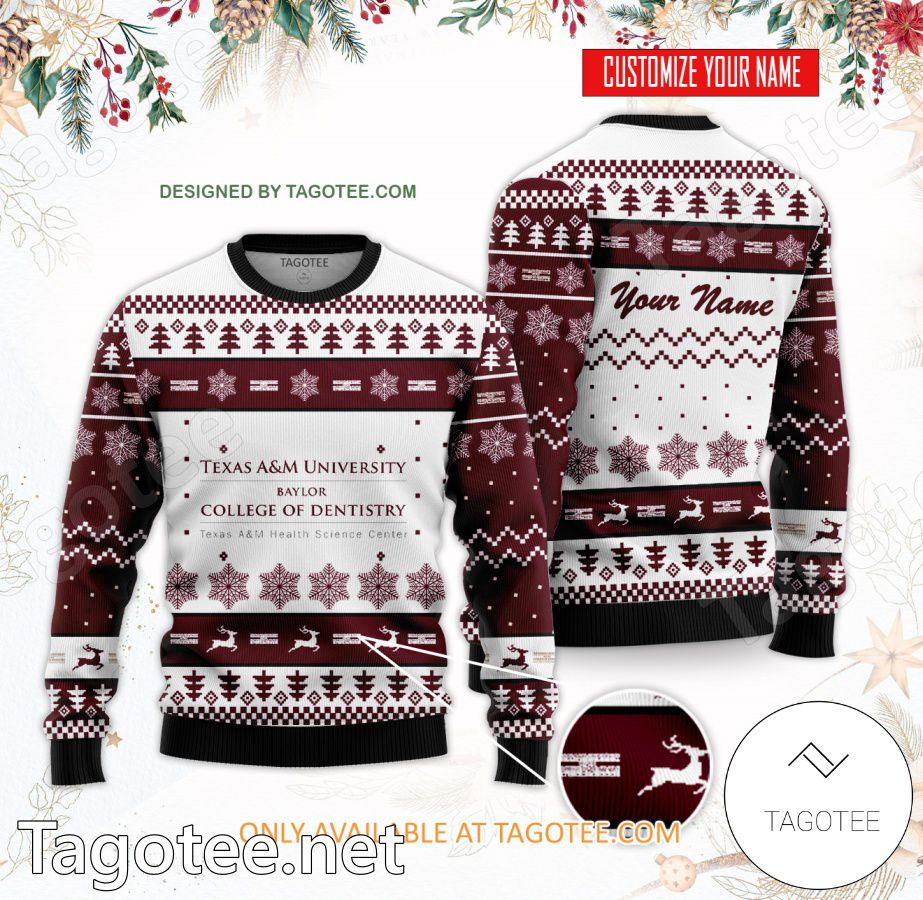 Texas A&M University Health Science Center Baylor College of Dentistry Custom Ugly Christmas Sweater - BiShop