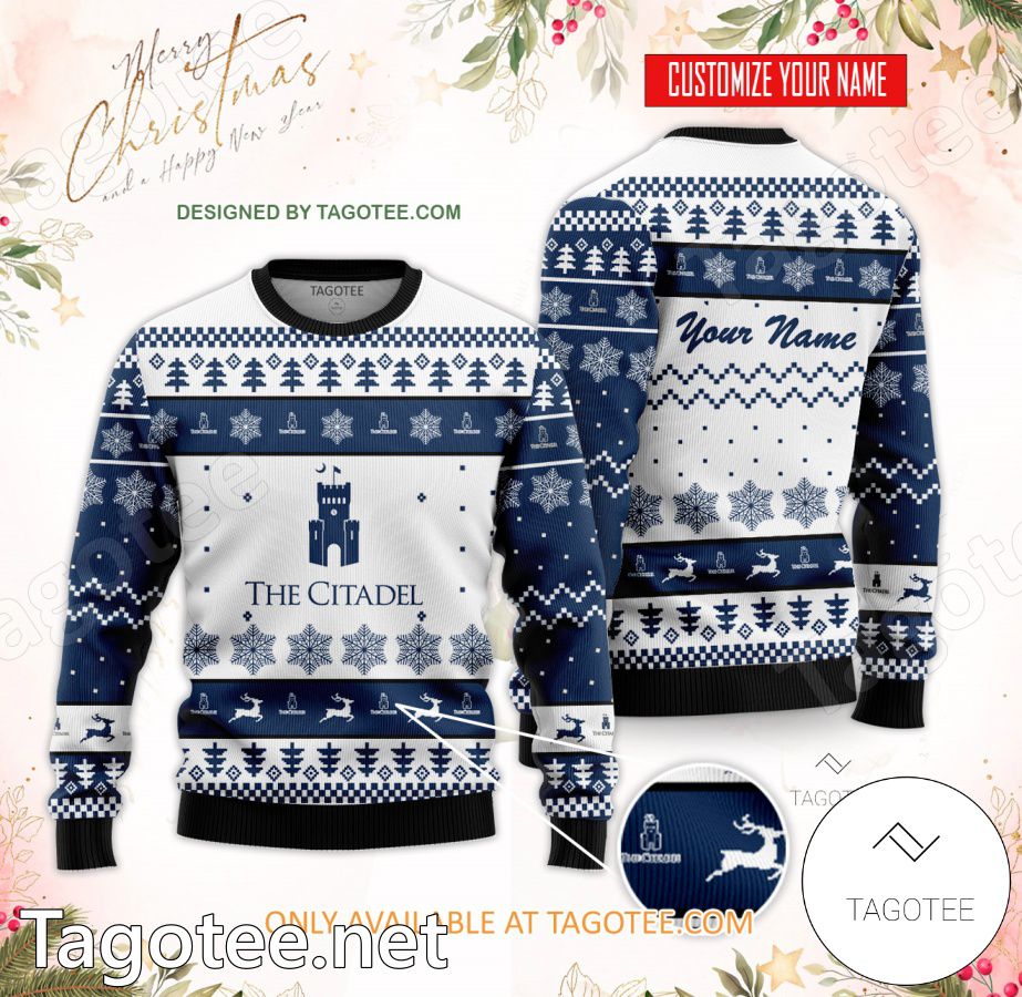 The Citadel - The Military College of South Carolina Custom Ugly Christmas Sweater - BiShop