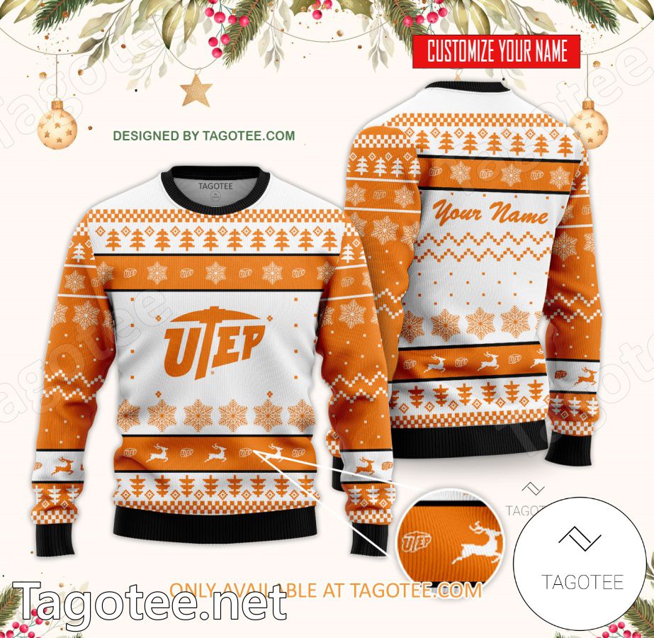 The University of Texas at El Paso Custom Ugly Christmas Sweater - BiShop