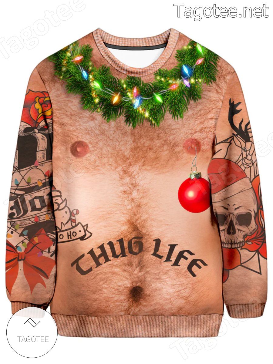 Thug Life Nude Ugly Christmas Sweater - Tagotee