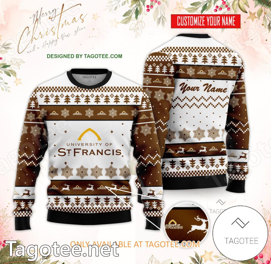 University of St Francis Custom Ugly Christmas Sweater - EmonShop
