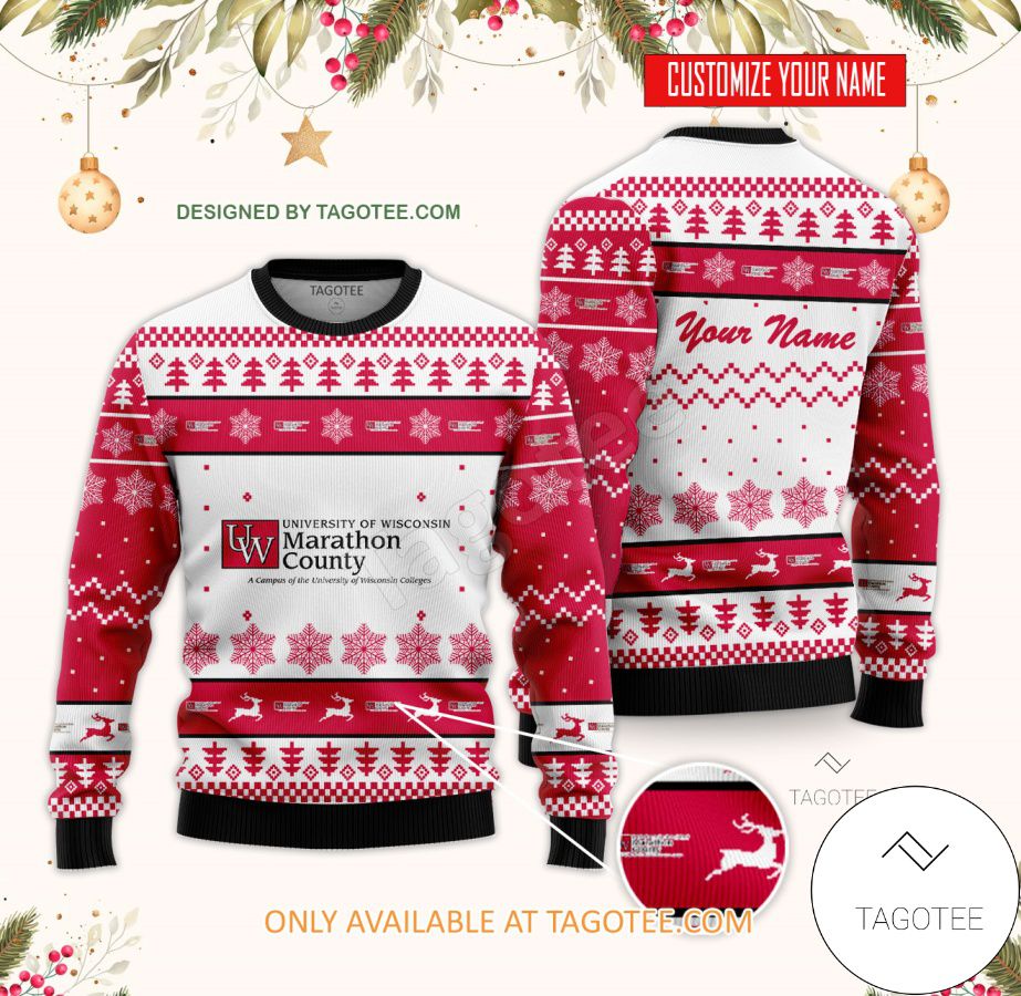 University of Wisconsin College Marathon County Custom Ugly Christmas Sweater - BiShop
