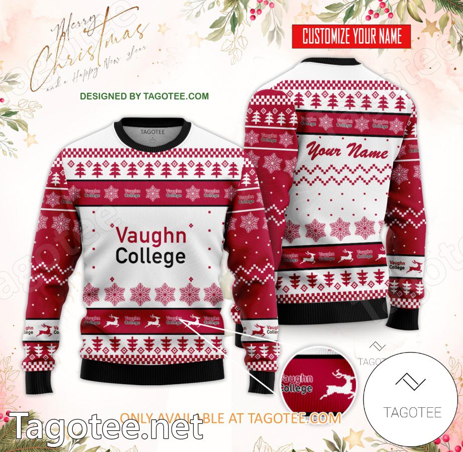 Vaughn College of Aeronautics and Technology Custom Ugly Christmas Sweater - EmonShop