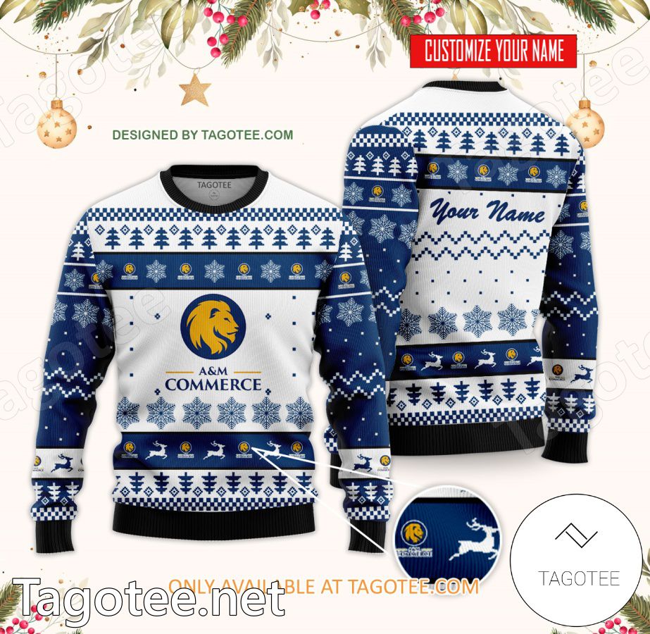 Texas A&M University–Commerce Custom Ugly Christmas Sweater - BiShop