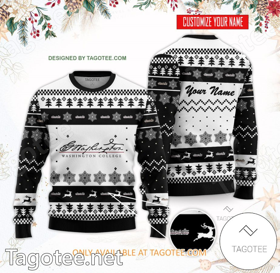 Washington College Custom Ugly Christmas Sweater - BiShop