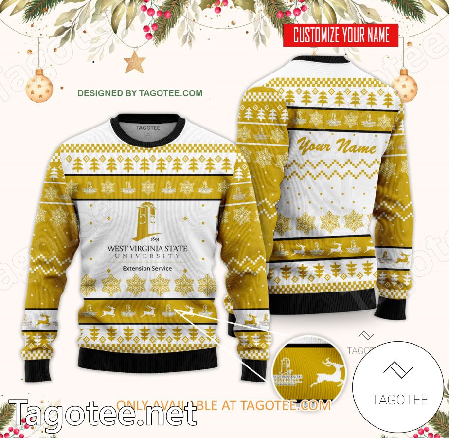 West Virginia State University Custom Ugly Christmas Sweater - BiShop