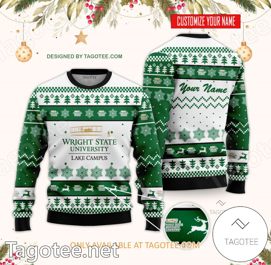 Wright State University-Lake Campus Custom Ugly Christmas Sweater - BiShop