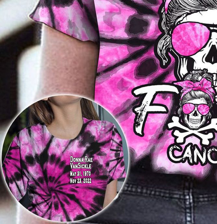 Fuck Cancer Skull Tie Dye 3D T-shirt Special Version